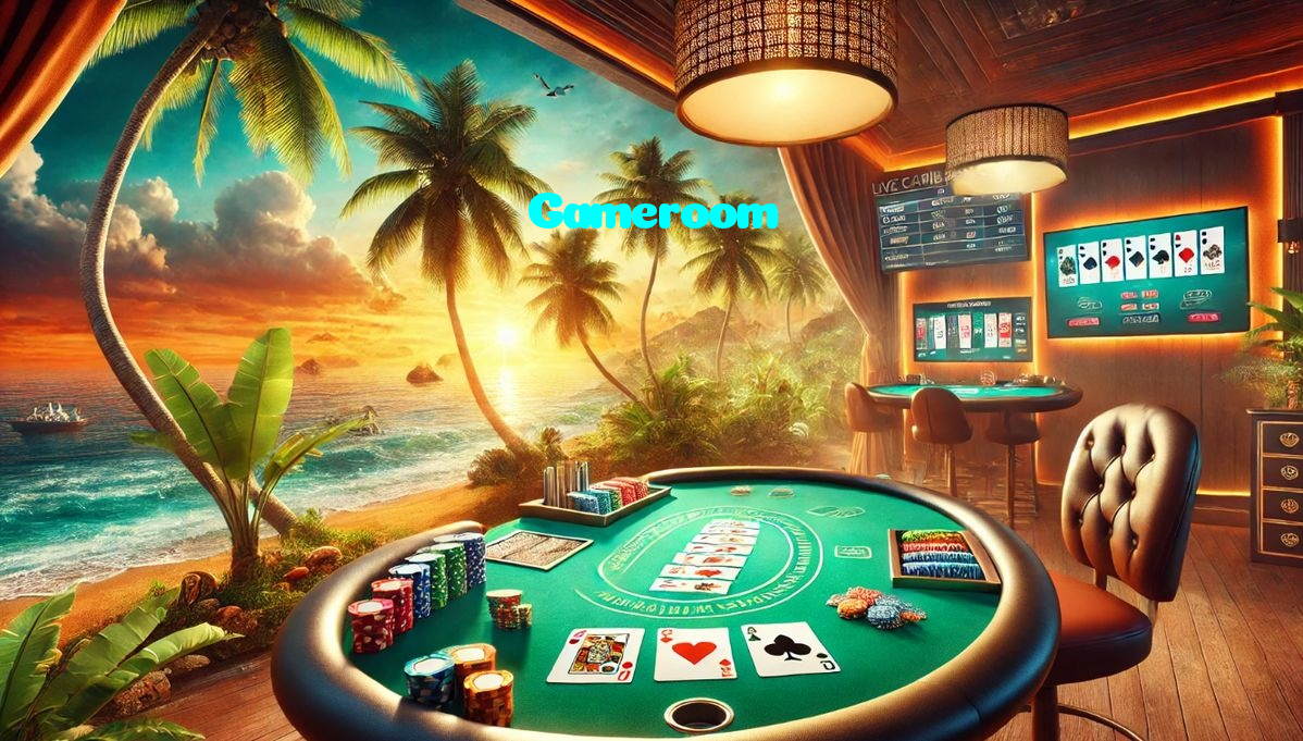 Gameroom casino presented on mobile device in Pakistan with slots and live games